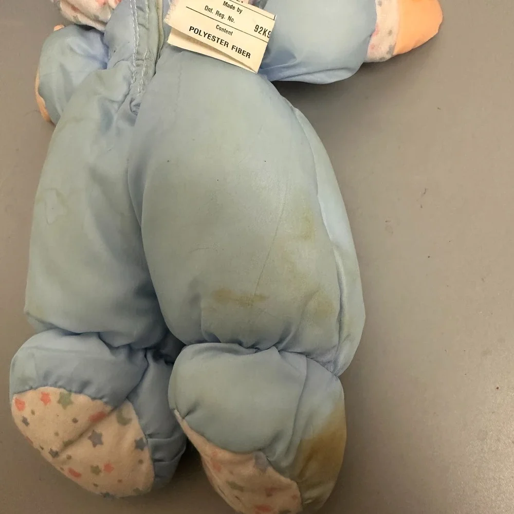 Vintage 1991 Fisher Price Puffalump Kids Light Up Baby Doll Blue 1372 1373 Plush